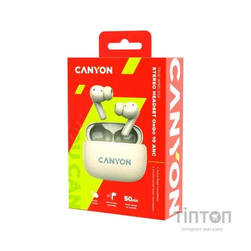 Навушники Canyon TWS-10 OnGo ANC ENC Beige (CNS-TWS10BG)
