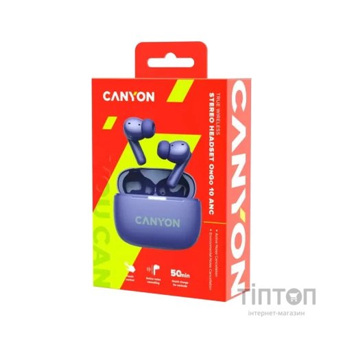 Навушники Canyon TWS-10 OnGo ANC ENC Purple (CNS-TWS10PL)