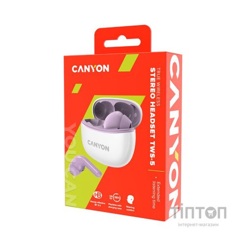 Навушники Canyon TWS-5 Purple (CNS-TWS5PU)