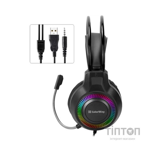 Навушники ColorWay GlowCore RGB Black (CW-HPG02BK)