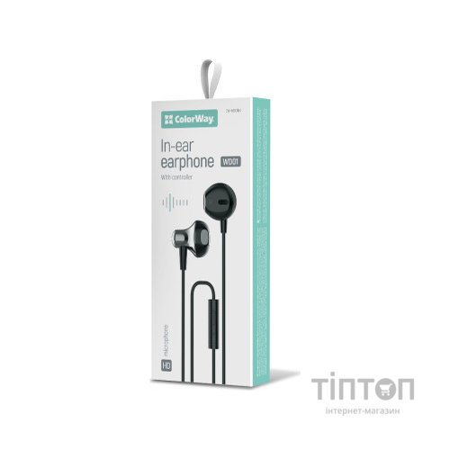Навушники ColorWay Slim 3.5 mm Wired Earphone Blast 1 Black (CW-WD01BK)