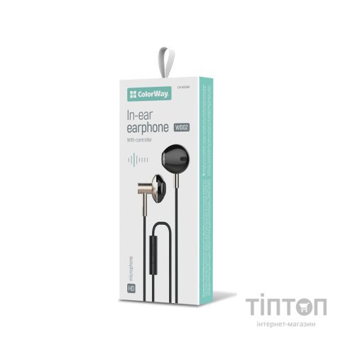 Навушники ColorWay Slim 3.5 mm Wired Earphone Blast 2 Black (CW-WD02BK)