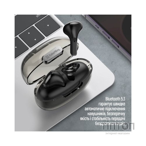 Навушники ColorWay Slim TWS-2 Earbuds Black (CW-TWS2BK)