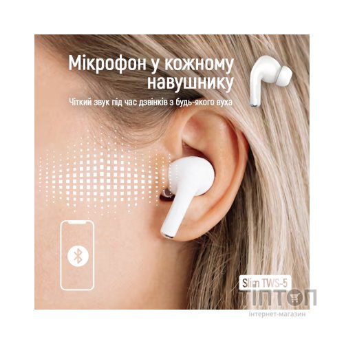 Навушники ColorWay Slim TWS-5 Earbuds White (CW-TWS5WT)