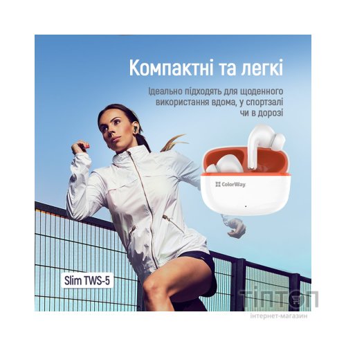 Навушники ColorWay Slim TWS-5 Earbuds White (CW-TWS5WT)