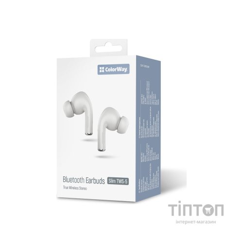 Навушники ColorWay Slim TWS-5 Earbuds White (CW-TWS5WT)