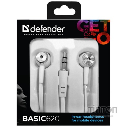 Навушники Defender Basic-620 White (63625)