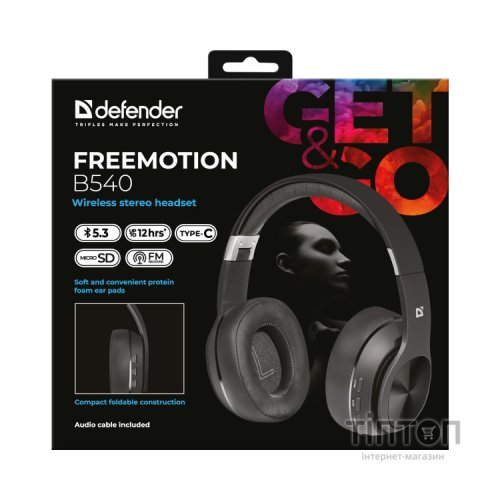 Навушники Defender FreeMotion B540 Bluetooth Black (63540)