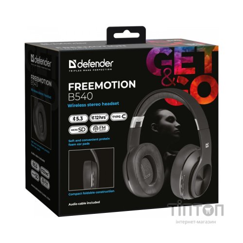 Навушники Defender FreeMotion B540 Bluetooth Black (63540)