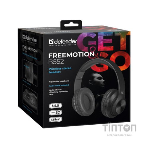 Навушники Defender FreeMotion B552 Bluetooth Black (63552)