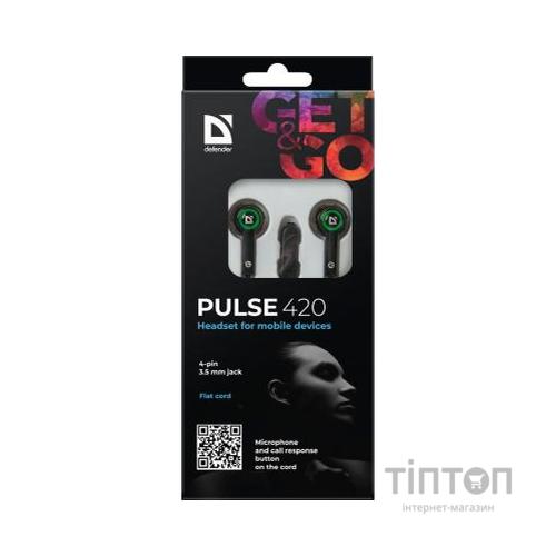 Навушники Defender Pulse 420 Green (63422)