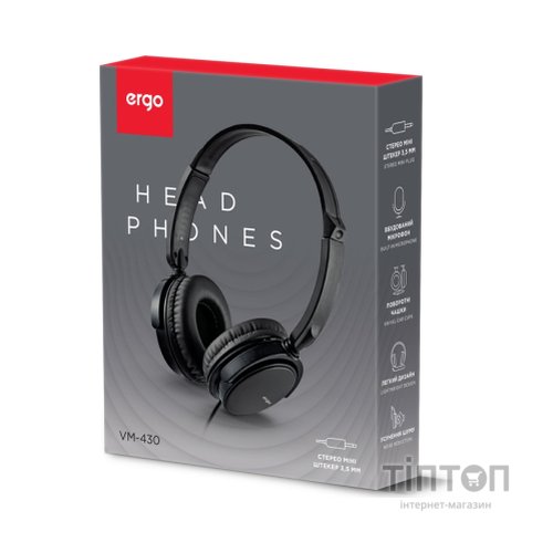 Навушники Ergo VM-430 Black (VM-430K)