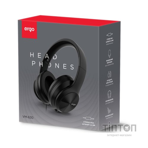 Навушники Ergo VM-630 Black (VM-630K)