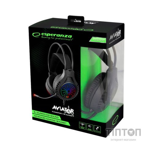 Навушники Esperanza Aviator RGB 5.1 Black (EGH5000)