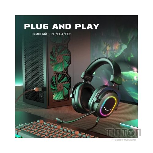 Навушники Fifine H6 RGB 7.1 Black (H6)