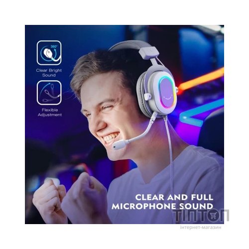 Навушники Fifine H6 RGB 7.1 White (H6W)