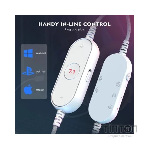 Навушники Fifine H6 RGB 7.1 White (H6W)