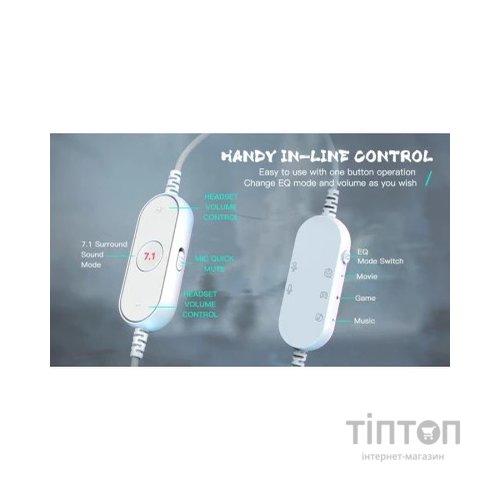 Навушники Fifine H6 RGB 7.1 White (H6W)