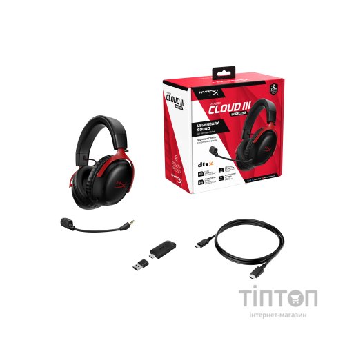 Навушники HyperX Cloud III Wireless Black-Red (77Z46AA)