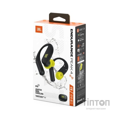 Навушники JBL Endurance Peak 4 Black/Lime (JBLENDUPEAK4BLKL)