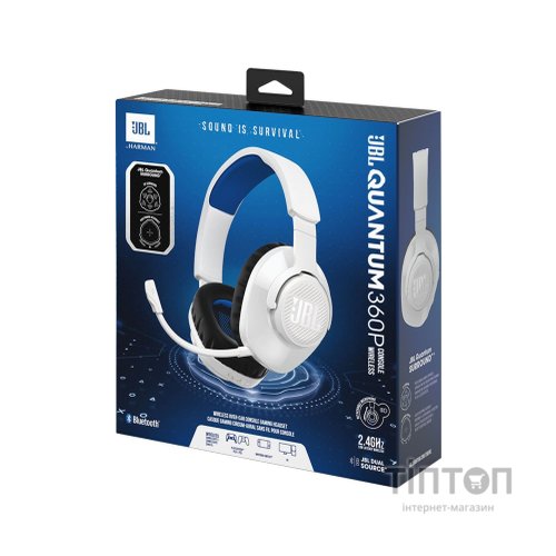 Навушники JBL Quantum 360P Wireless for PS White (JBLQ360PWLWHTBLU)