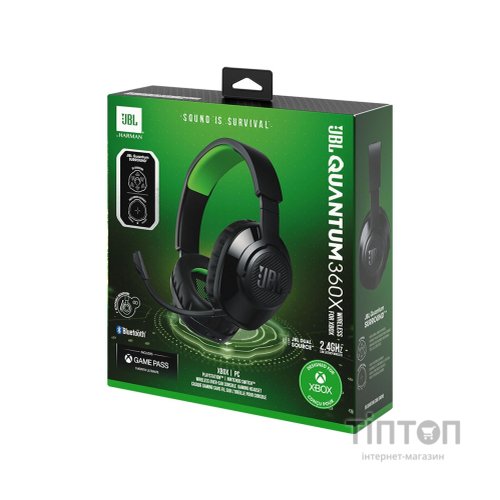 Навушники JBL Quantum 360X Wireless for Xbox Black (JBLQ360XWLBLKGRN)