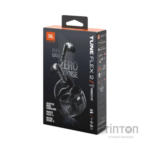 Навушники JBL Tune Flex 2 Ghost Black (JBLTFLEX2GBLK)