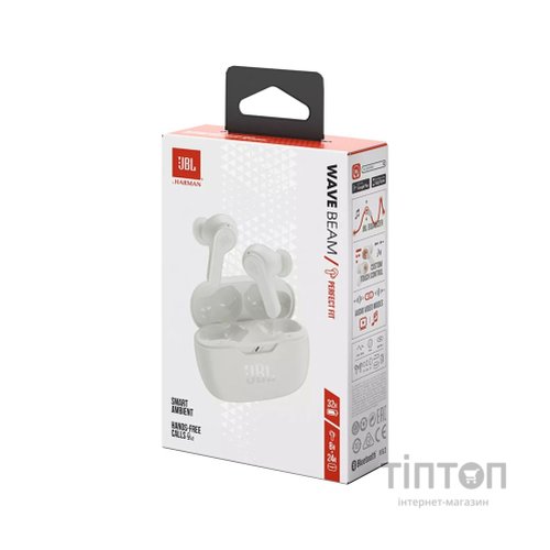 Навушники JBL Wave Beam TWS White (JBLWBEAMWHT)