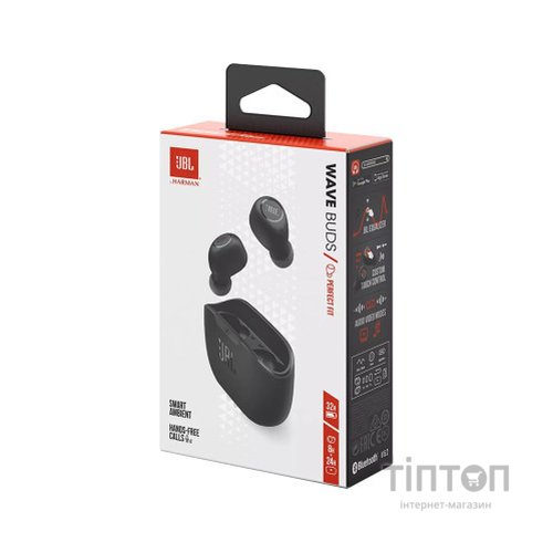 Навушники JBL Wave Buds TWS Black (JBLWBUDSBLK)