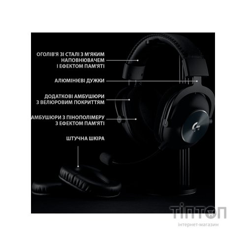 Навушники Logitech G PRO X Wireless Lightspeed Black (981-000907)