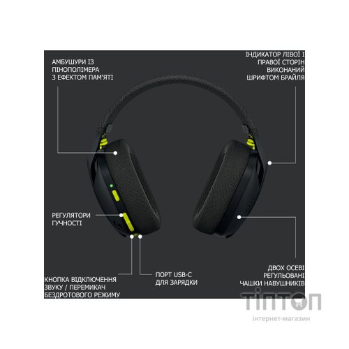 Навушники Logitech G435 Lightspeed Wireless Gaming Headset Black (981-001050)