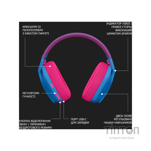 Навушники Logitech G435 Lightspeed Wireless Gaming Headset Blue (981-001062)