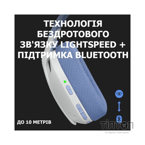 Навушники Logitech G435 Lightspeed Wireless Gaming Headset White (981-001074)