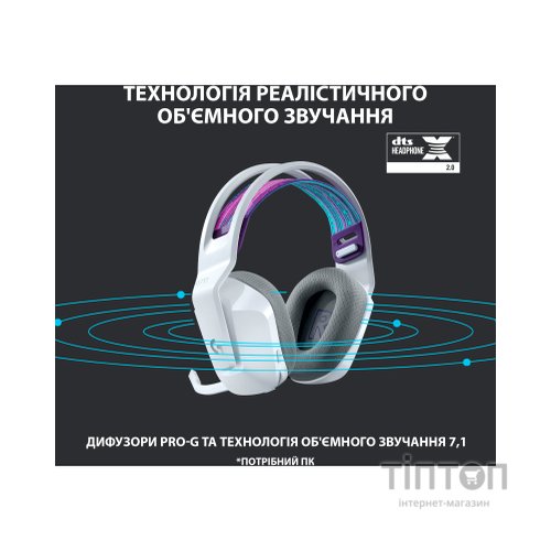 Навушники Logitech G733 Lightspeed Wireless RGB Gaming Headset White (981-000883)
