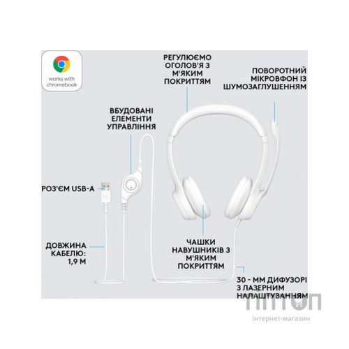 Навушники Logitech H390 USB White (981-001286)