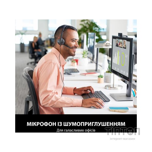 Навушники Logitech USB Headset H340 чорний