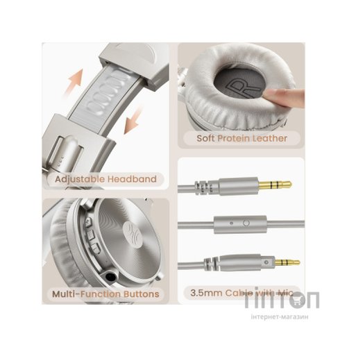 Навушники OneOdio Studio Pro C Bluetooth+3,5мм Silver (Pro C Silver)