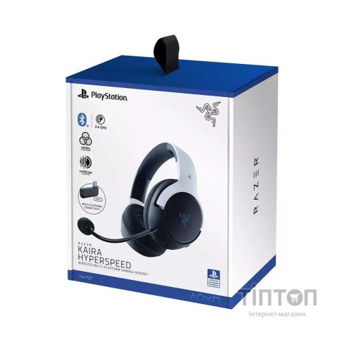 Навушники Razer Kaira Hyperspeed for PS5 Bluetooth White/Black (RZ04-03980200-R3G1)