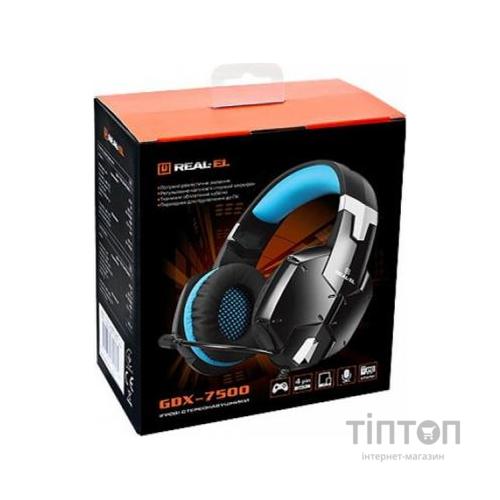 Навушники REAL-EL GDX-7500 black-blue