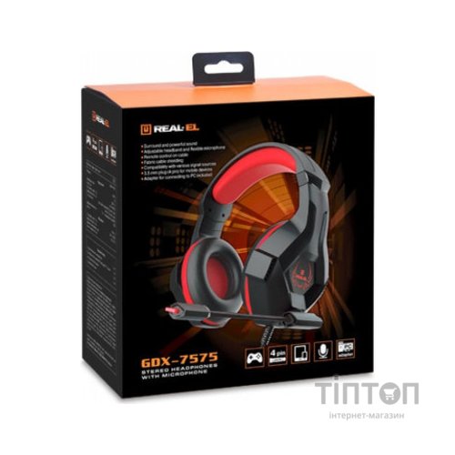Навушники REAL-EL GDX-7575 Black-Red