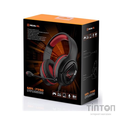 Навушники REAL-EL GDX-7590 Black-Red