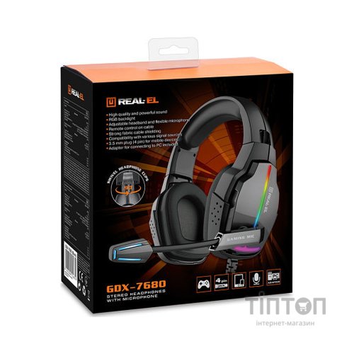 Навушники REAL-EL GDX-7680 Black
