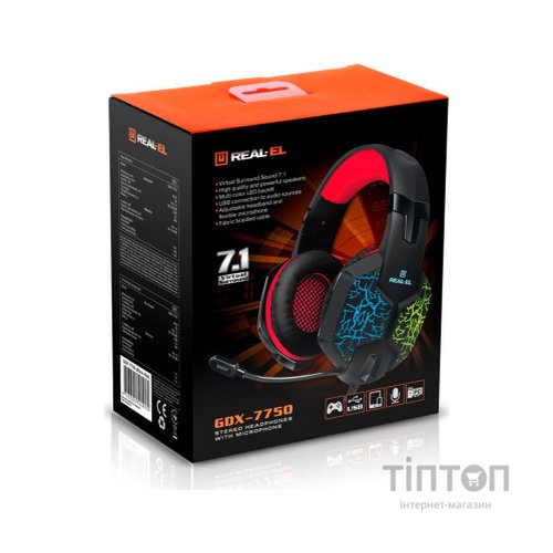 Навушники REAL-EL GDX-7750 Black-Red