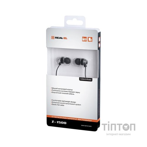 Навушники REAL-EL Z-1500 Mobile Black (EL124100034)