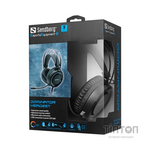 Навушники Sandberg Dominator Headset RGB Black (126-22)