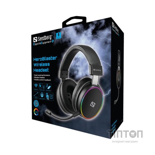 Навушники Sandberg HeroBlaster Bluetooth Led Headset Black (126-42)