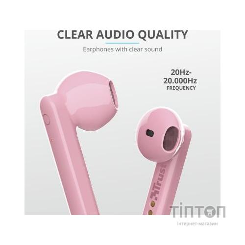 Навушники Trust Primo Touch True Wireless Mic Pink (23782)