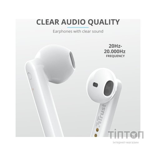 Навушники Trust Primo Touch True Wireless Mic White (23783)