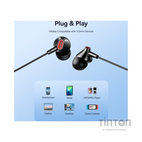 Навушники Vention Echo Lite 3.5mm In-Ear Wired Black (GBABAV)