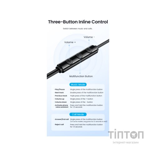 Навушники Vention Echo Lite USB-C In-Ear Wired Black (GBBBAV)